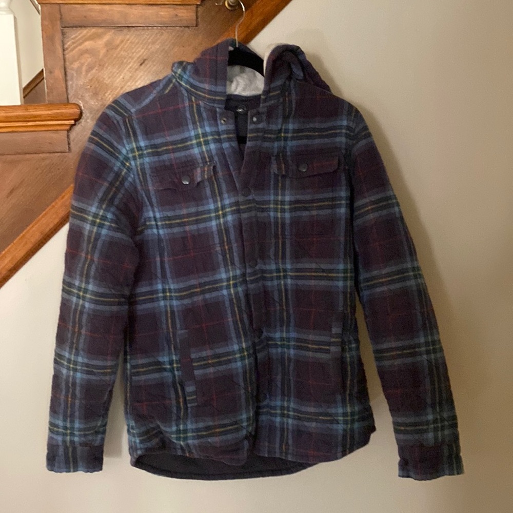 Treasure and Bond quilted flannel hooded jacket.